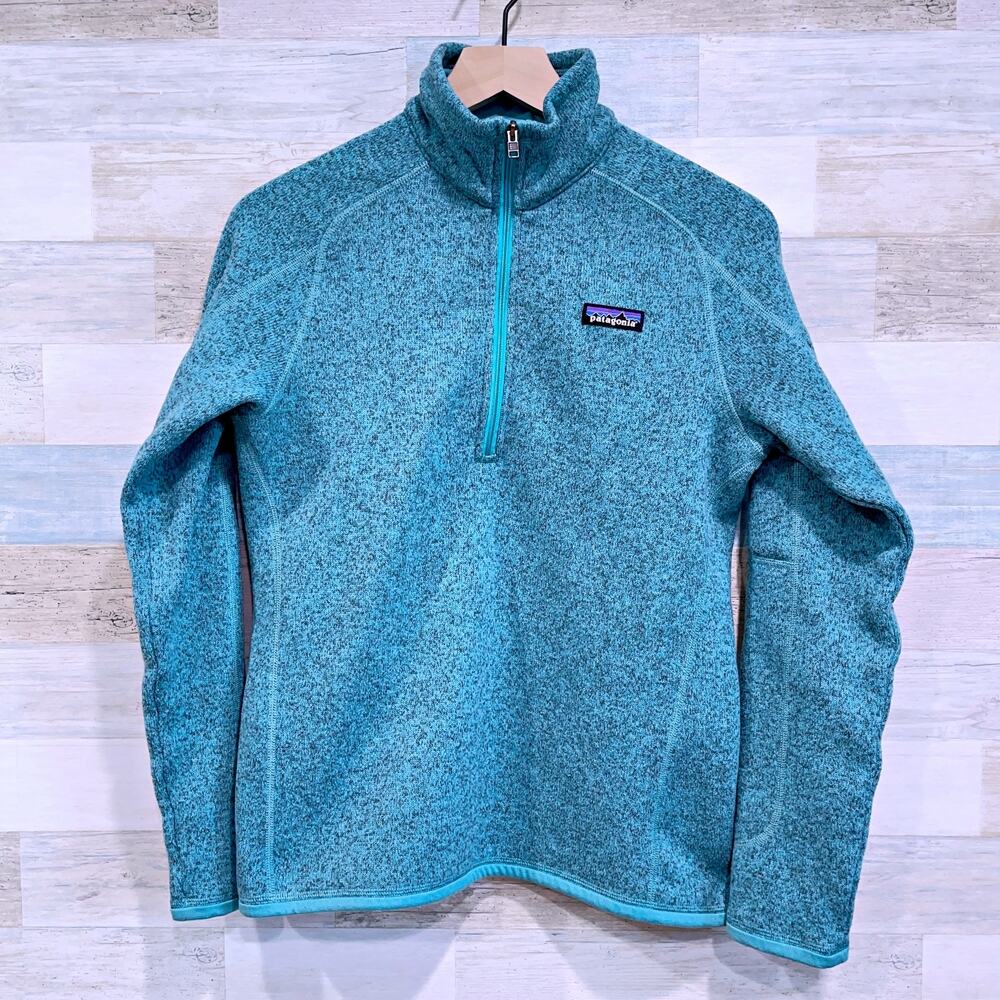 Patagonia Better Sweater Fleece Jacket Green 1/4 Zip Pocket Hiking Womens Medium